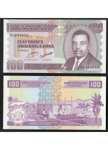 BURUNDI 100 franchi 2001 fior di stampa